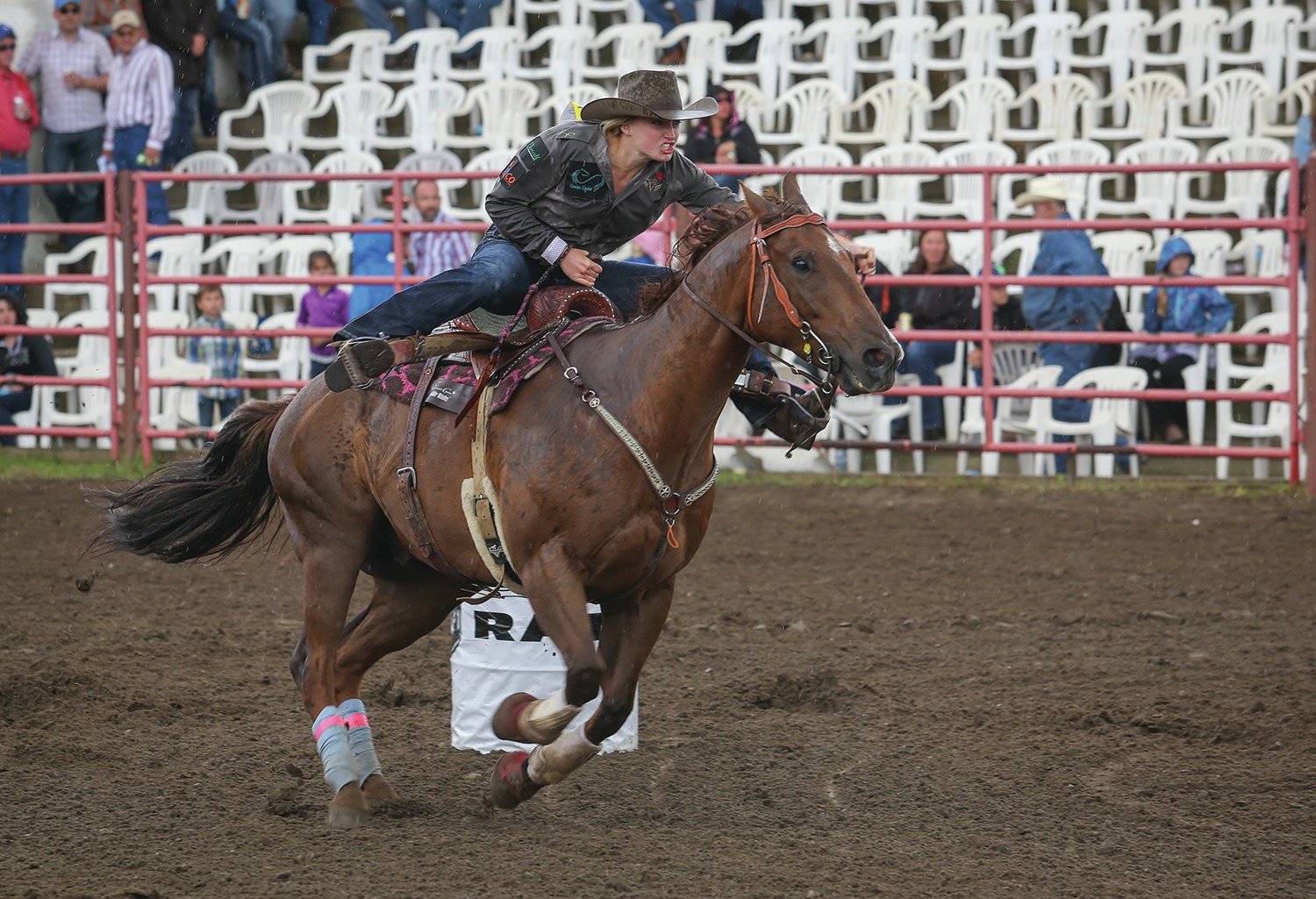 MULTI-TALENTED - Red Deerian Sydney Daines made a run with her horse Flame during the Innisfail Pro Rodeo at the Daines Rodeo Grounds near Innisfail last June. Daines is one of three local athletes competing at the Canadian Finals Rodeo in Edmonton this year. She is also a key player for the University of Alberta Pandas soccer squad.