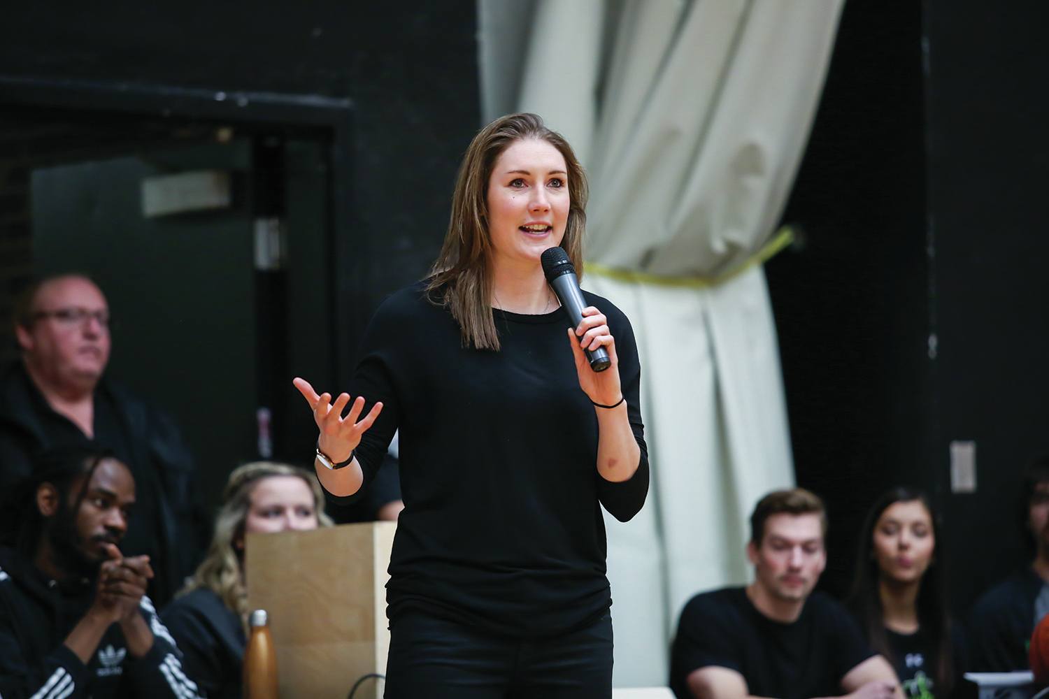 MAKING NOISE - Two-time Olympic speed skater Anastasia Bucsis spoke to students at Red Deer College about the importance of mental health awareness last week. Bucsis was at RDC as part of the nation-wide Make Some Noise for Mental Health Campaign.