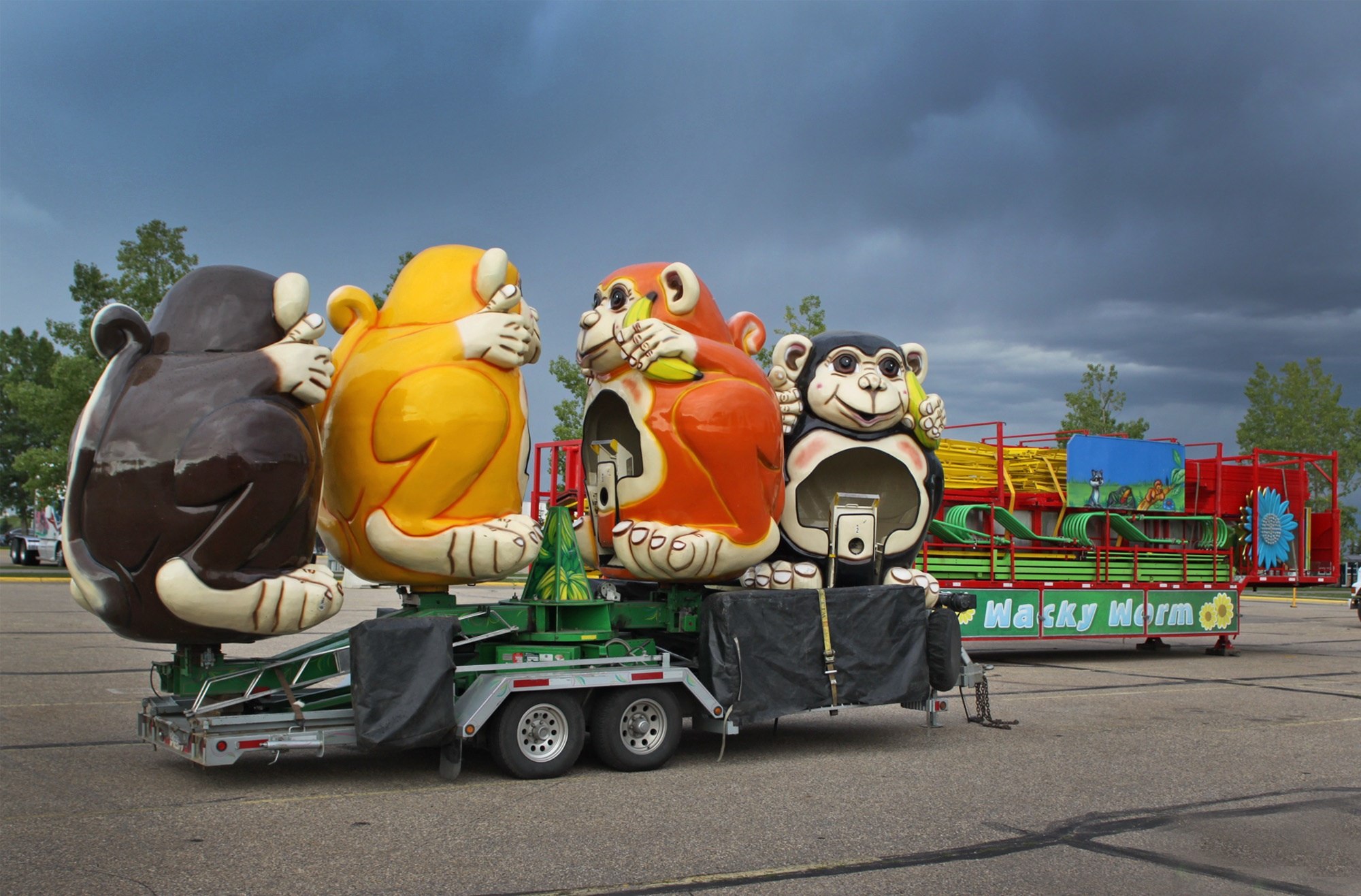 JUST ADD KIDS - North American Midway crews begin arriving last weekend to set up rides including the Wacky Worm in preparation for Westerner Days 2013.