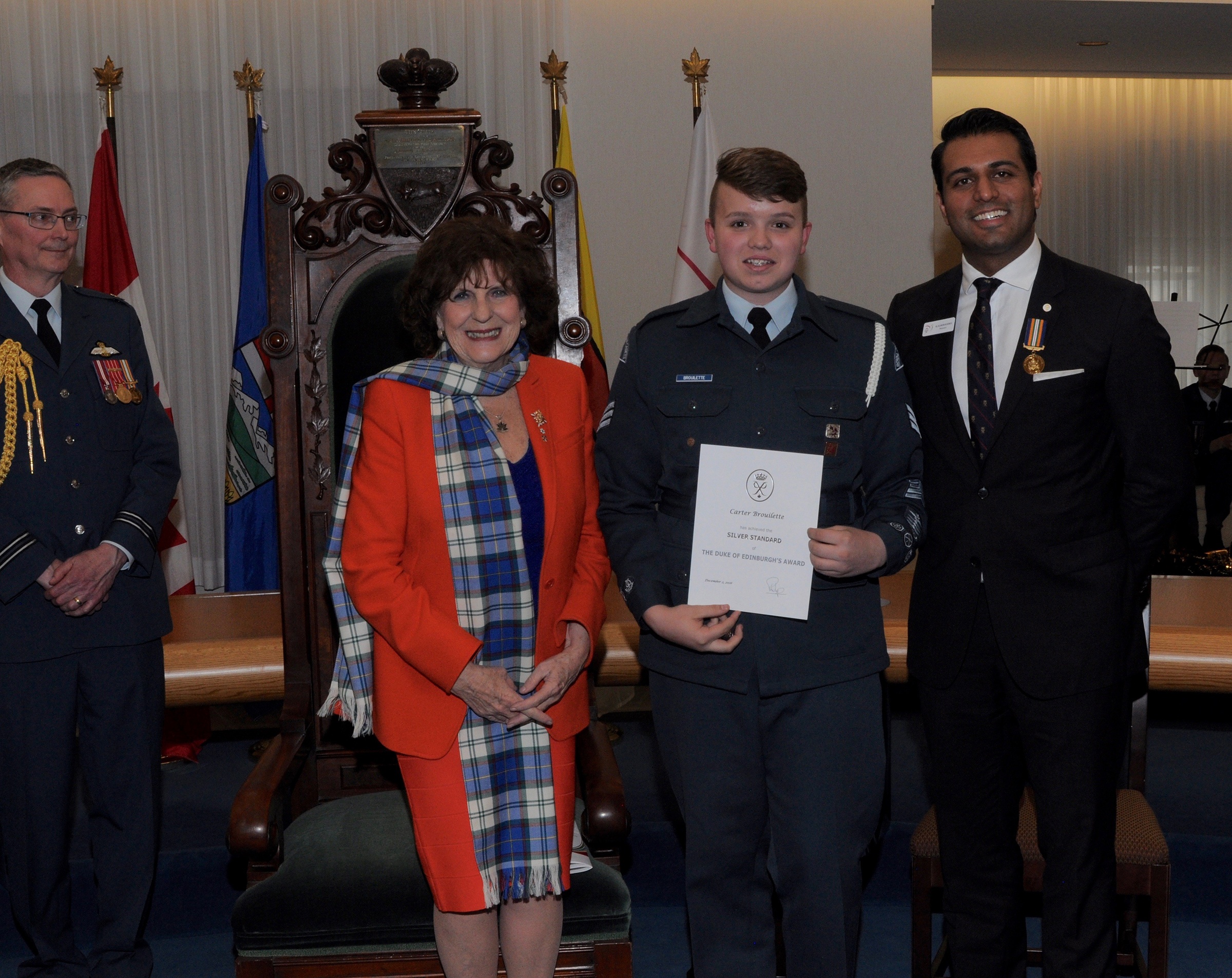 AWARD WINNER - Carter Brouilette accepted the Silver Duke of Edinburgh Award