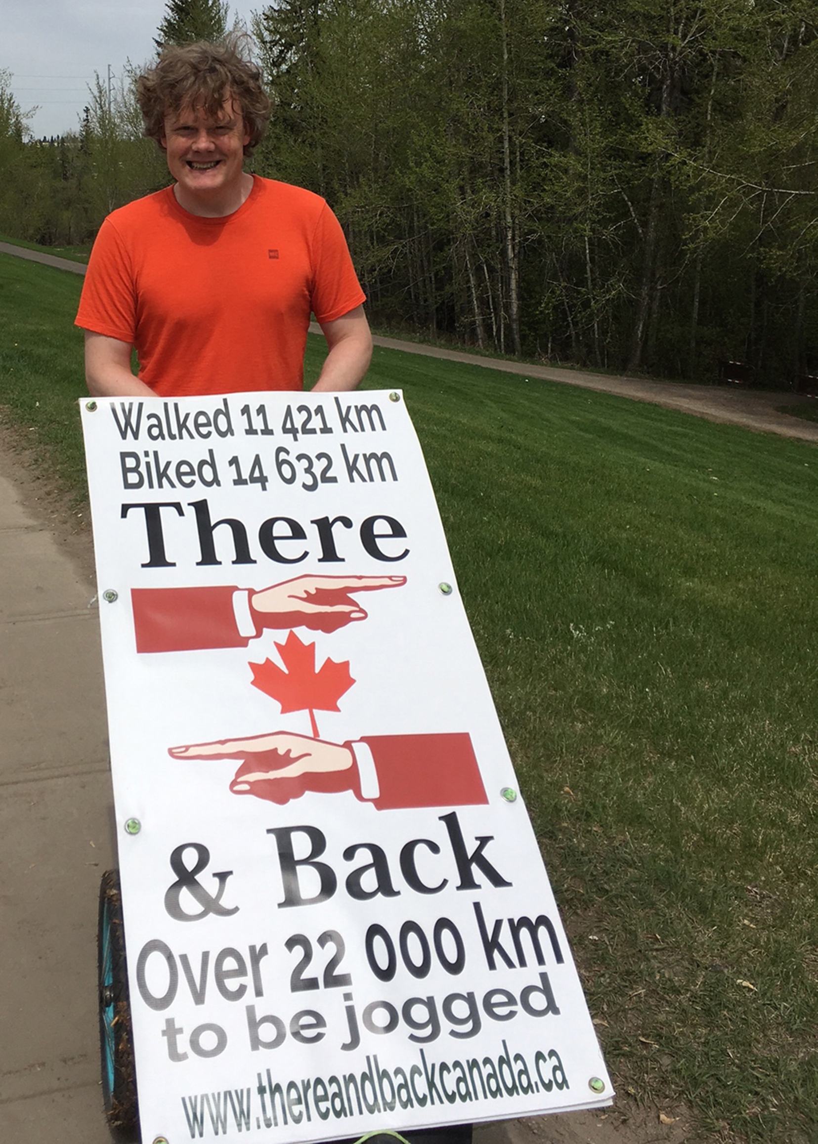 MOTIVATIONAL - Trevor Redmond is getting prepped for a cross-country walking/running journey called ‘There & Back’. He made a Red Deer stop recently.