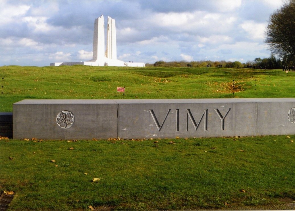 HISTORIC SPOT - The Vimy Ridge monument and battlefield site in northern France.