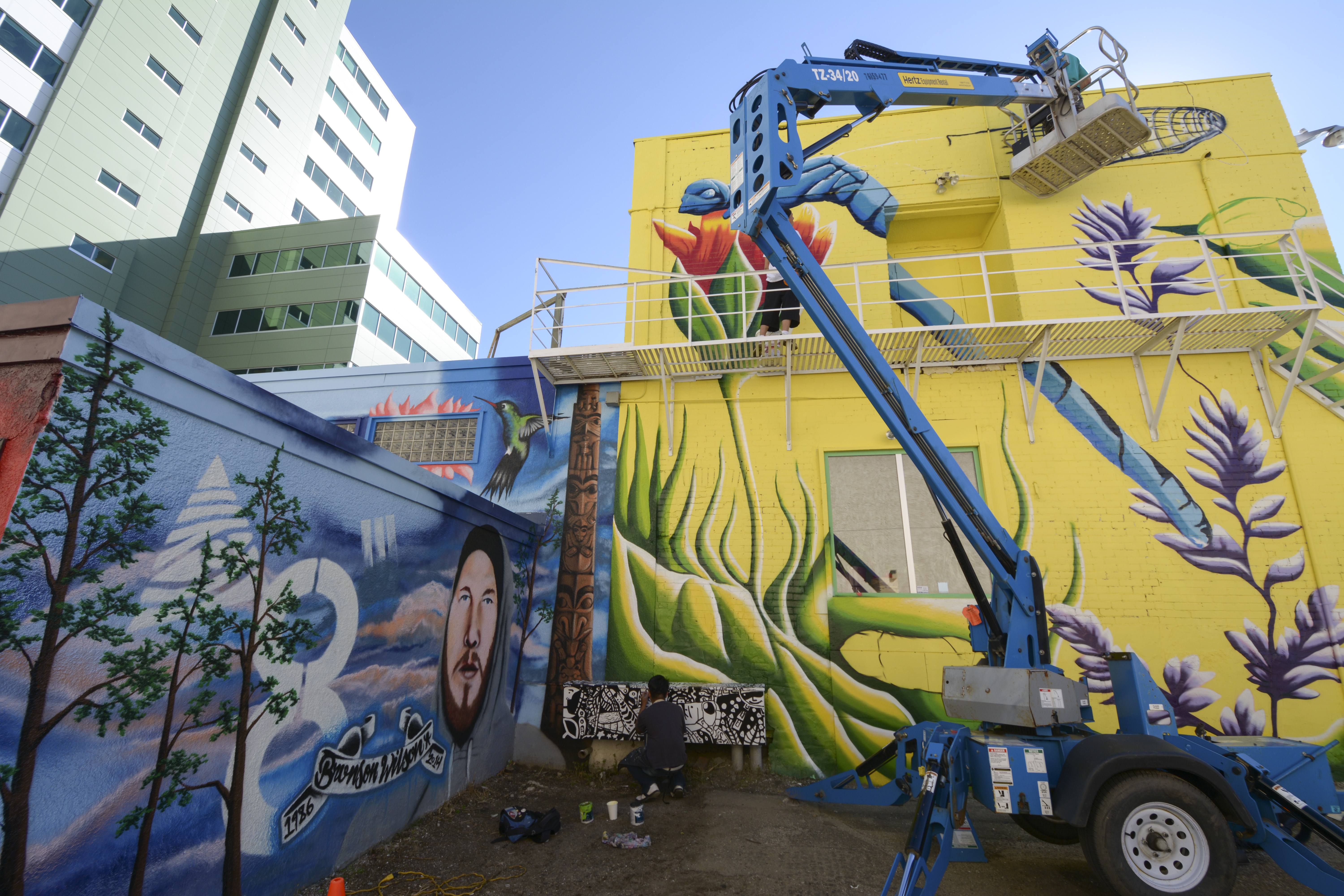 CREATIVE – Pictured here is last year’s Art Alley project which is located behind the John Howard Society’s building downtown.