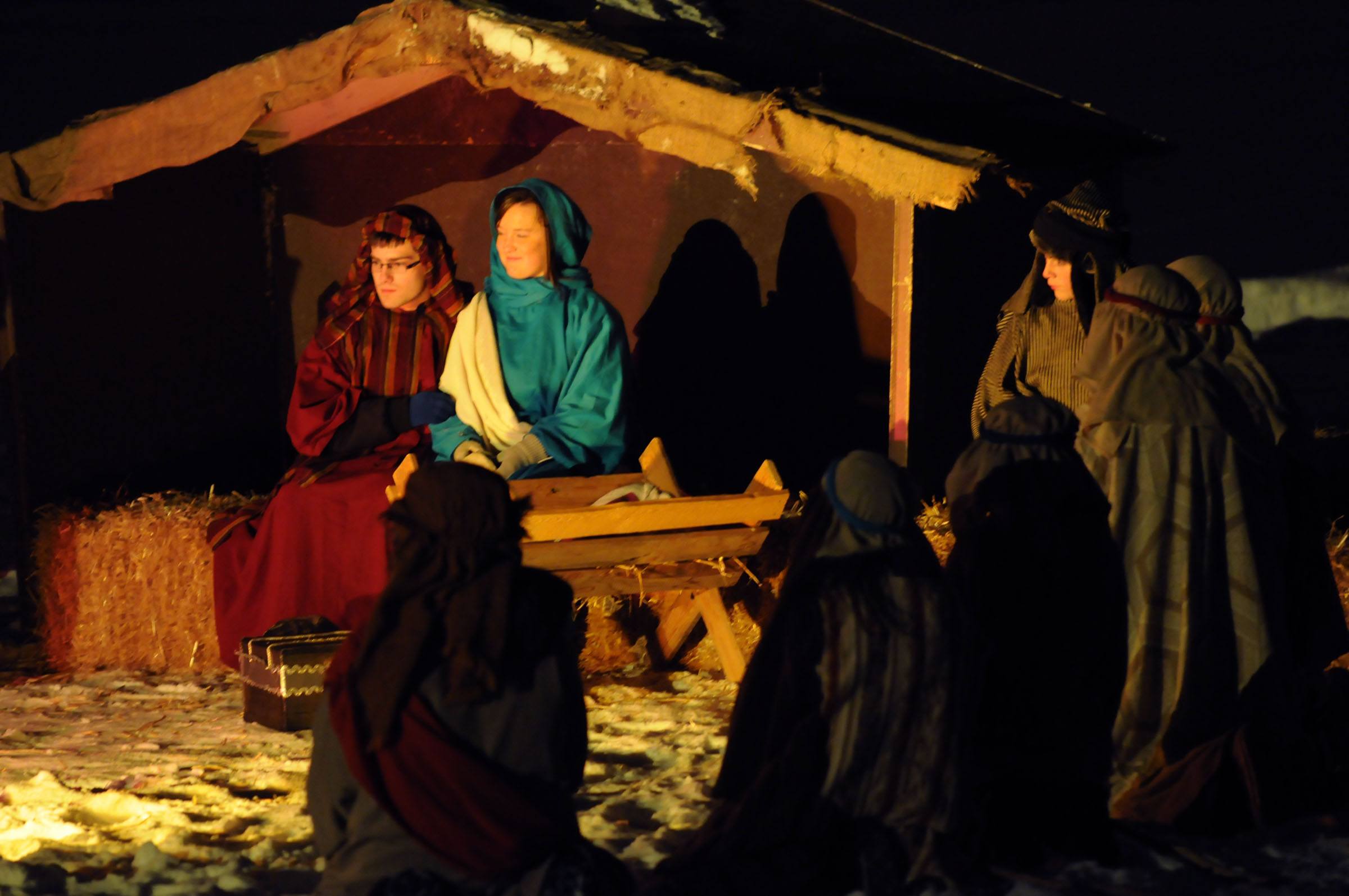 CHRISTMAS GIFT- The 30th Annual nativity pageant presented by the Church of Latter-Day Saints in Red Deer drew a huge crowd Tuesday evening along with over 200 nativity displays showcased inside the church.