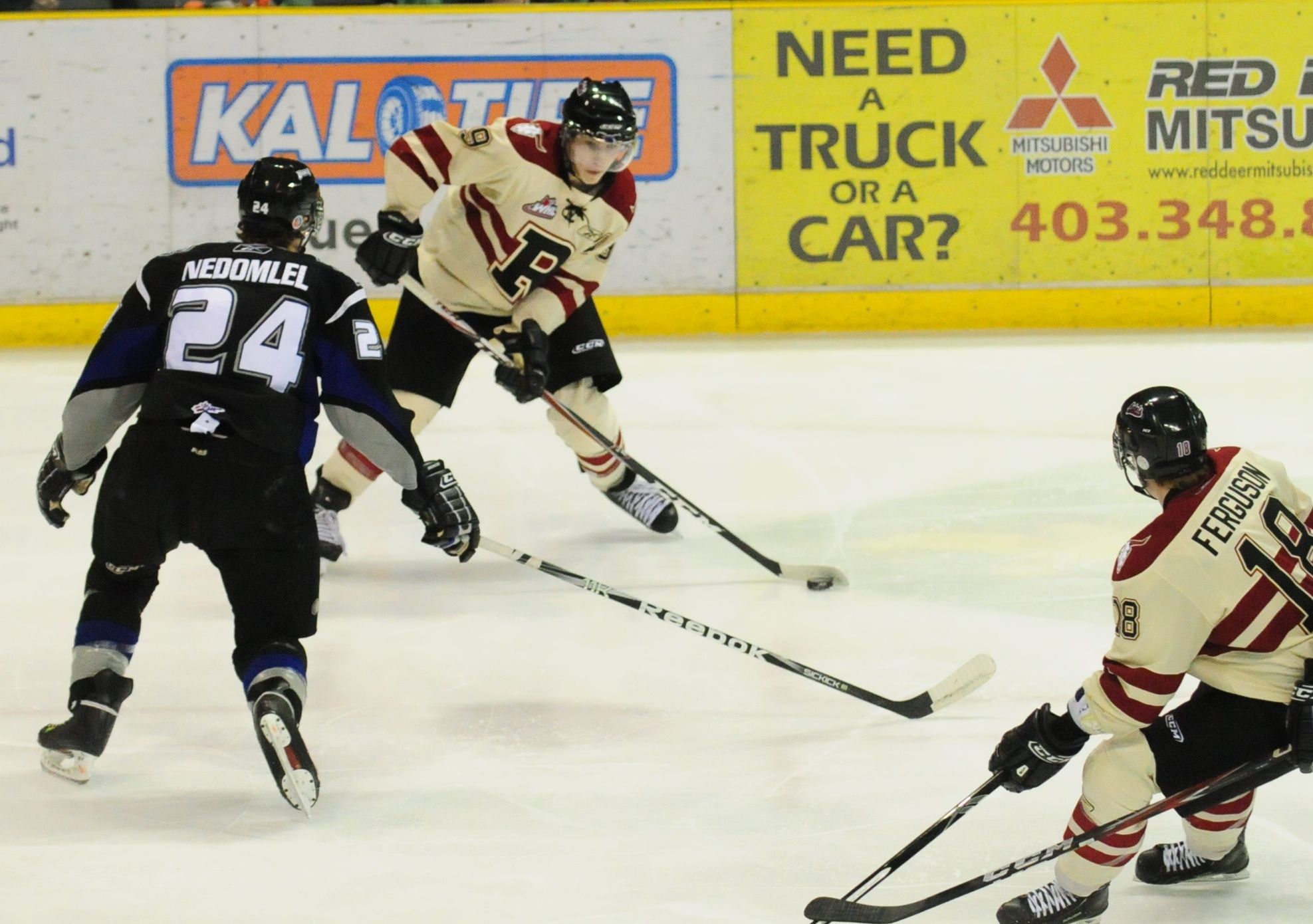 ANOTHER WIN- Red Deer Rebel Ryan NUgent-Hopkins looks for a pass during WHL action Saturday night. The Rebels won 5-0.