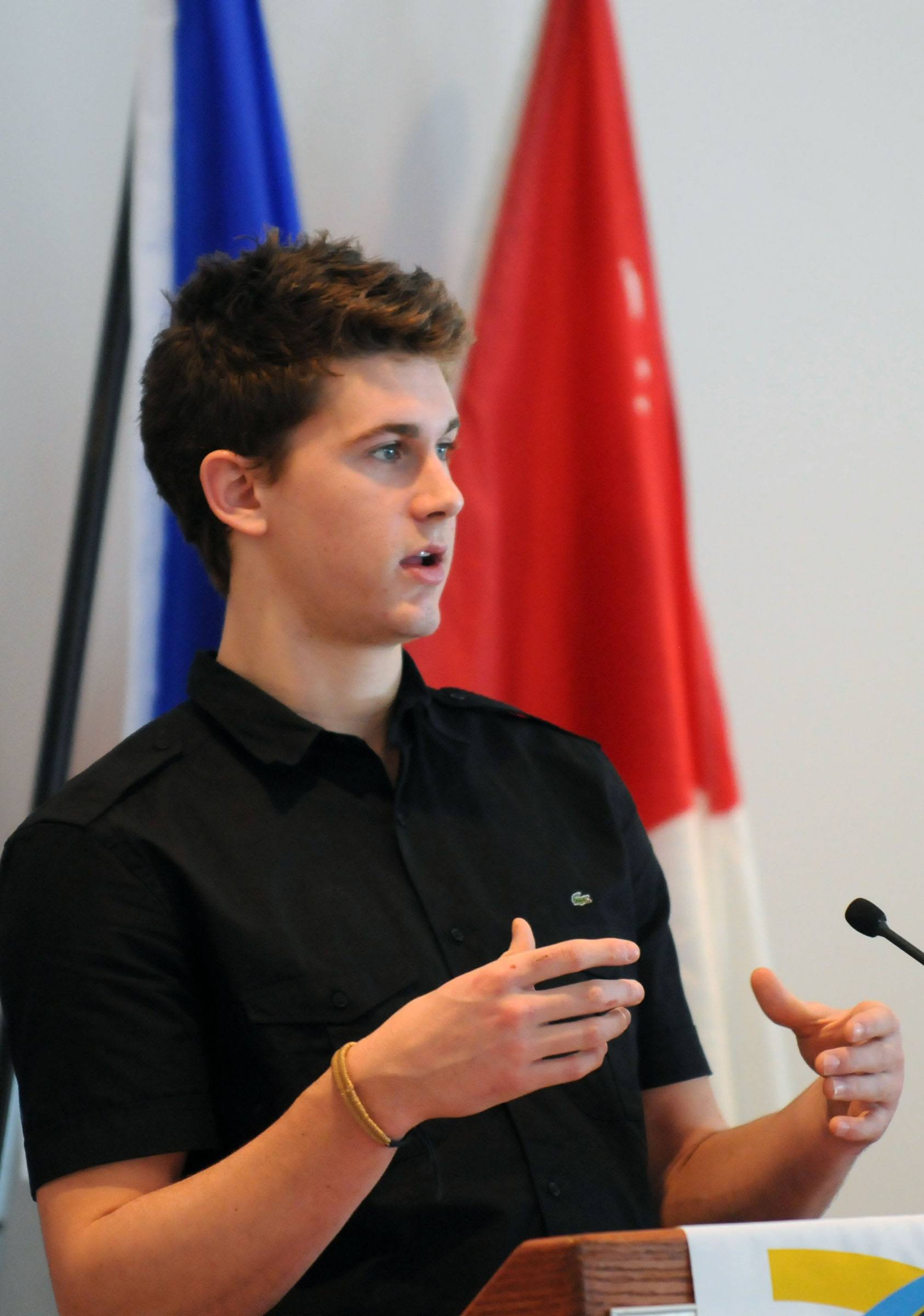 EYE-OPENING- Red Deer Rebel Josh Cowen shares his experience at a recent Rotary meeting about Project Keep Straight. Each year