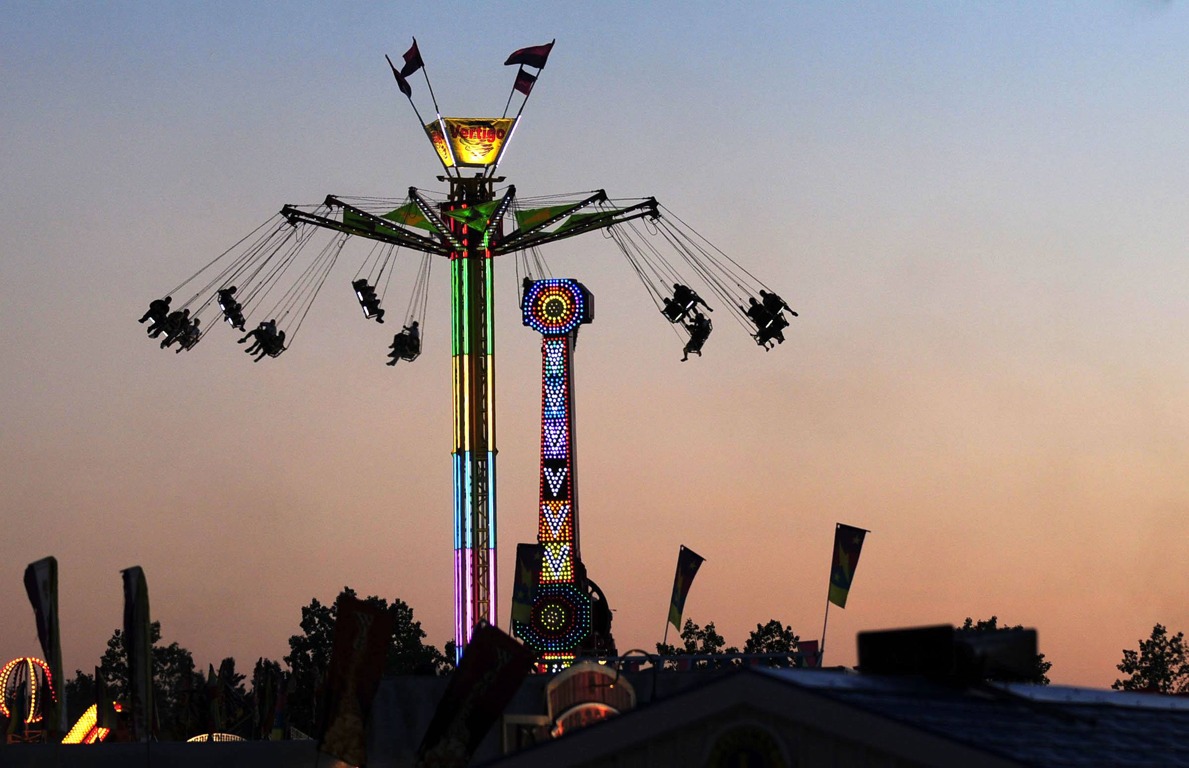 The Vertigo ride at the Westerner was a popular choice among thrill seekers during the fair.