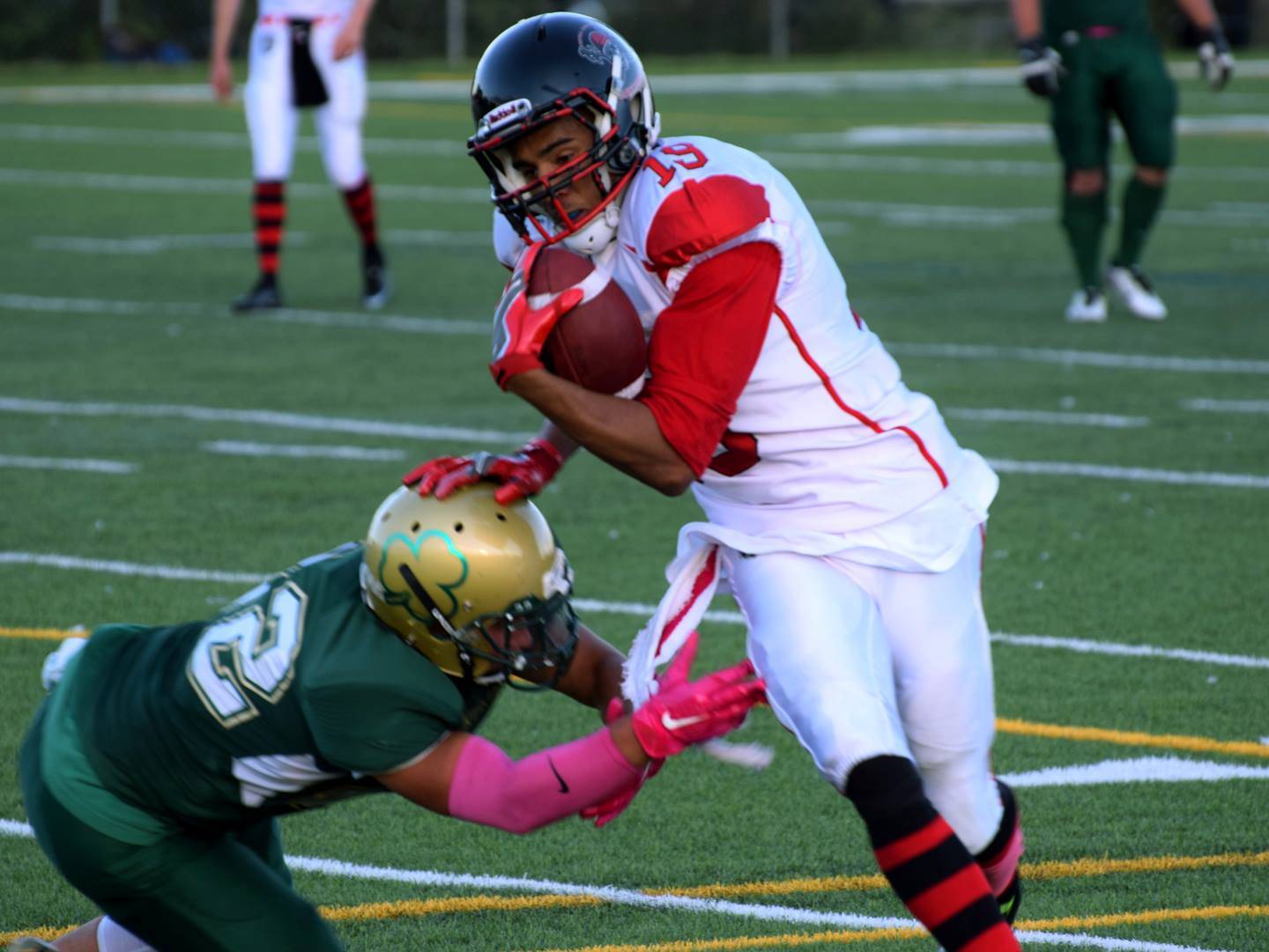 STRONG START - Axsivier Lawrence and the Central Alberta Buccaneers are 2-0 to start their season. The Bucs will look to go 3-0 against the Calgary Gators this weekend at MEGlobal Athletic Park.                                photo submitted