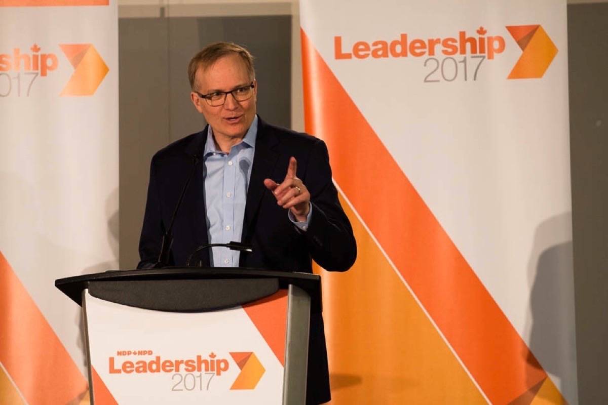 COMMUNITY CHAT - Peter Julian, MP Burnaby-Westminter, was in Red Deer earlier this week to discuss his campaign for leadership of the Federal NDP Party.                                photo submitted