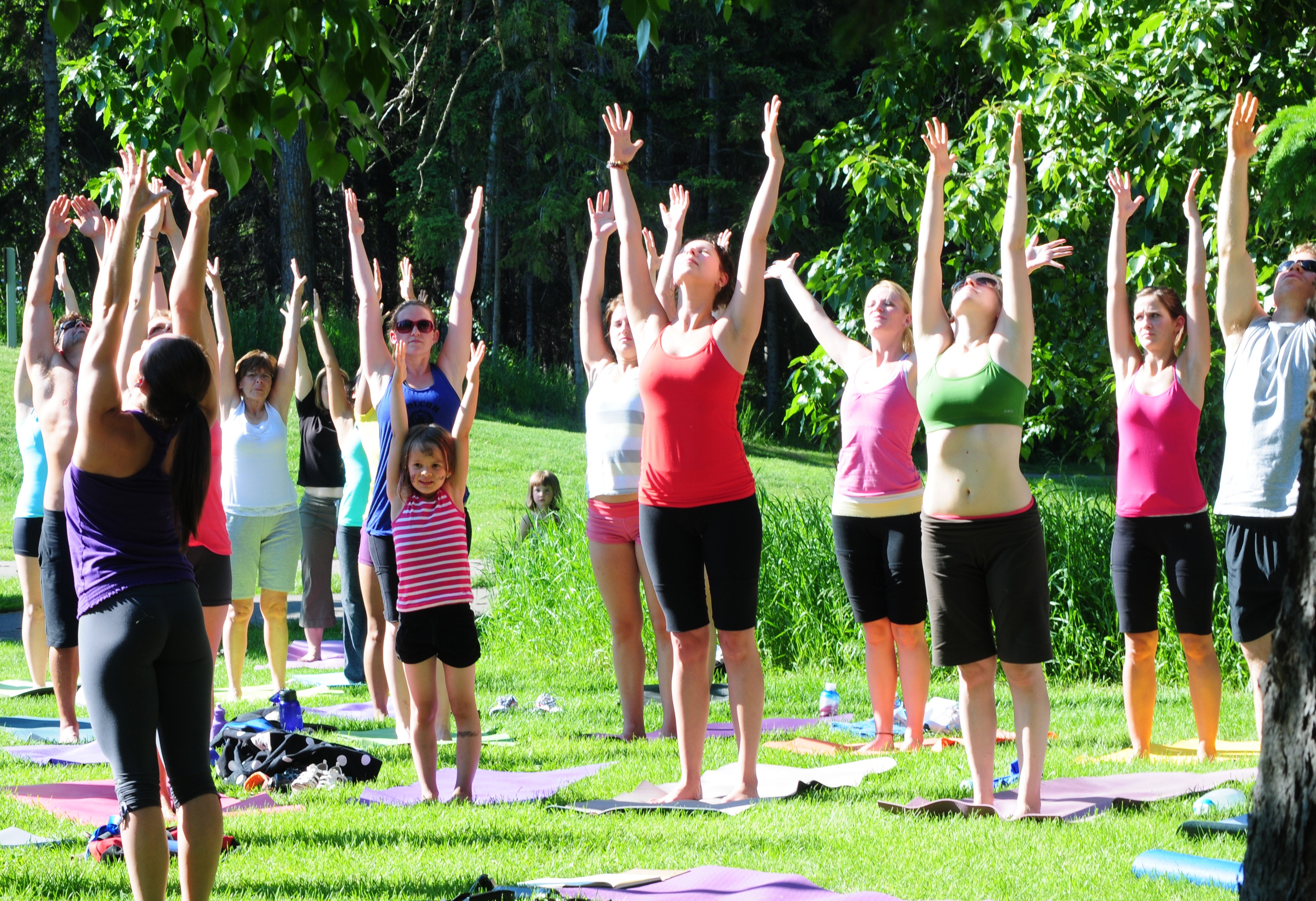 REACH- Red Deerians made their way to Kin Kanyon Park to take part in a free yoga lesson and enjoyed what little sunshine there was this past weekend.