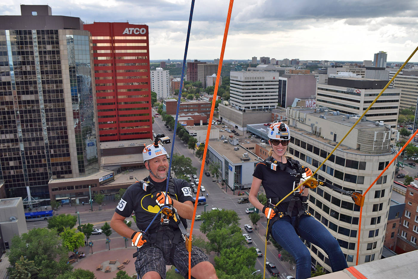 HANG TIGHT - Rappellers hang off a building at a past Make-A-Wish Rope For Hope event to raise money to grant wishes for kids with life-threatening medical conditions. A similar event will take place July 22nd from 9 a.m. to 5 p.m. at Stantec Executive Place downtown.                                photo submitted