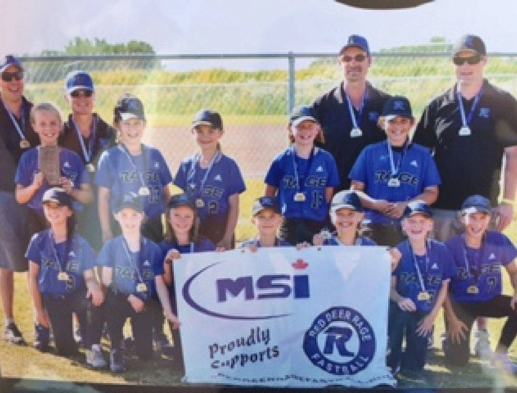 PROVINCIAL CHAMPS - The U10 Red Deer Rage girl fastball team recently won gold at provincials in St. Albert. photo submitted