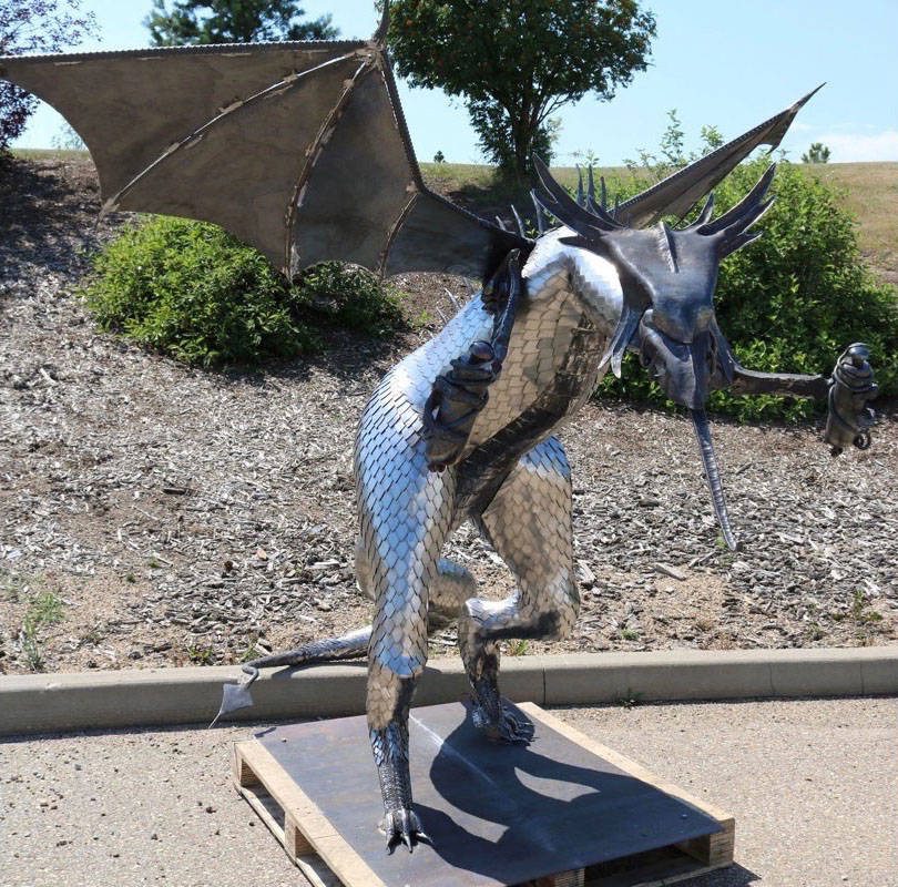 Central Alberta blacksmith creates 6’ tall dragon sculpture