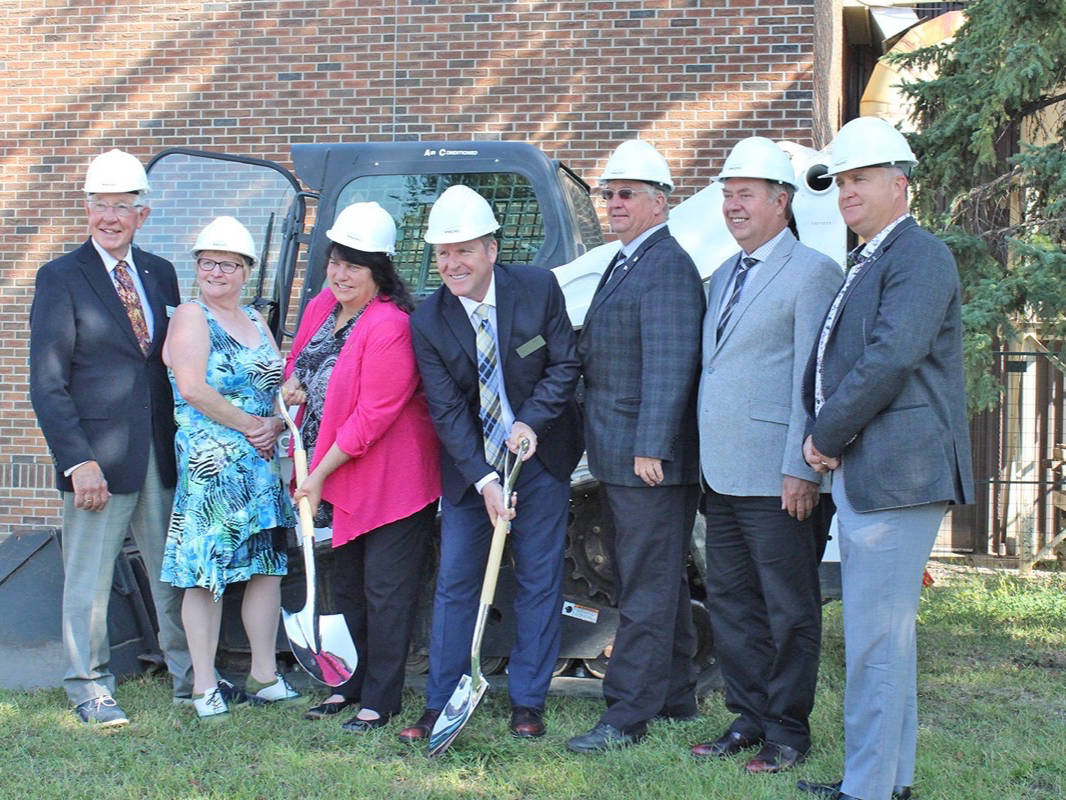 A NEW DIG - Representatives from Red Deer College and government officials celebrate the College’s new Alternative Energy Lab. Construction begins today. Carlie Connolly/Red Deer Express