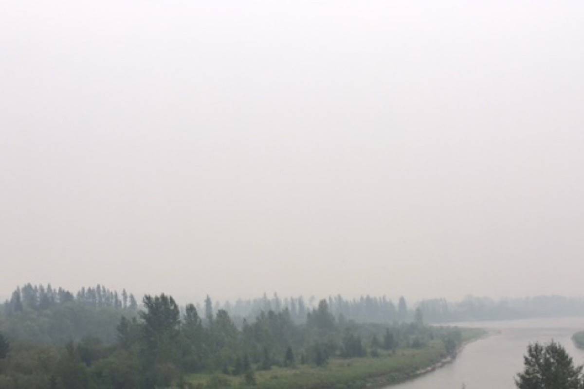 SMOKY SKIES - Much of Central Alberta saw smoky skies on Sunday afternoon. Erin Fawcett/Red Deer Express