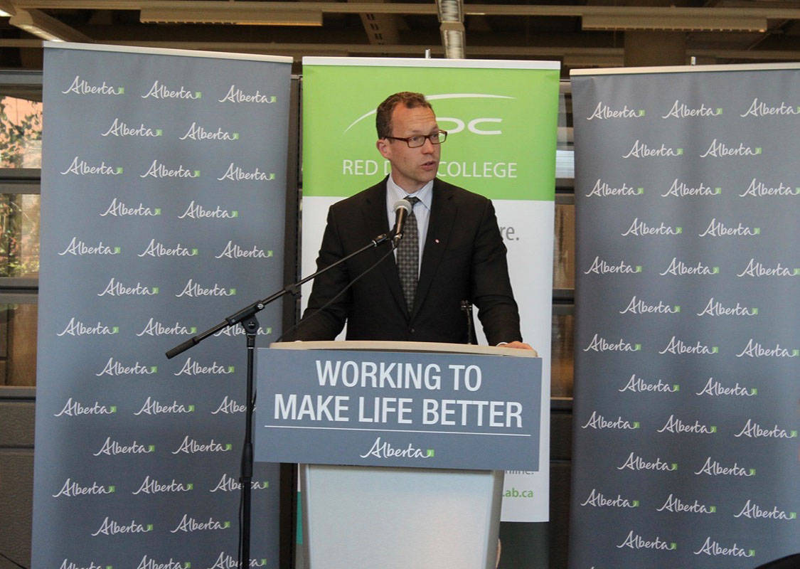 FUNDING ANNOUNCEMENT - Marlin Schmidt, minister of advanced education, announced funding for Red Deer College to help develop new tools and resources to assist students with mental health needs. Carlie Connolly/Red Deer Express