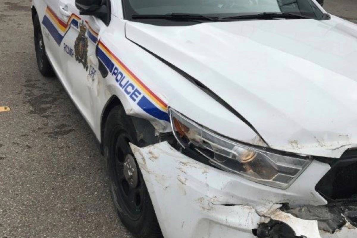 Red Deer RCMP investigate after police car rammed