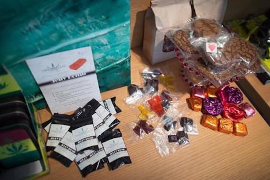 Edible marijuana products are displayed for sale at a Weeds Glass & Gifts medical marijuana dispensary in downtown Vancouver on May 1, 2015. THE CANADIAN PRESS/Darryl Dyck