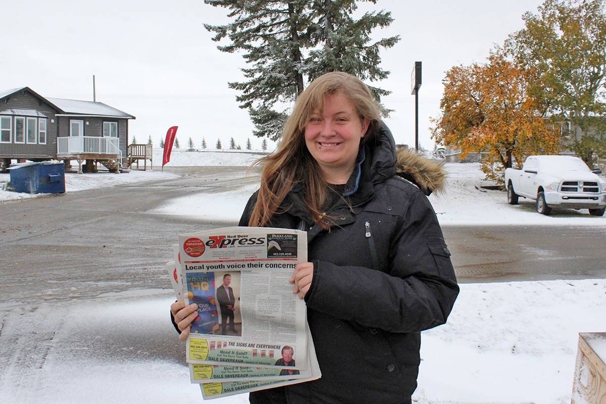 RECOGNITION - Amanda Fraser has been a newspaper carrier for the Red Deer Express since May 2016 and enjoys much about the job. Carlie Connolly/Red Deer Express