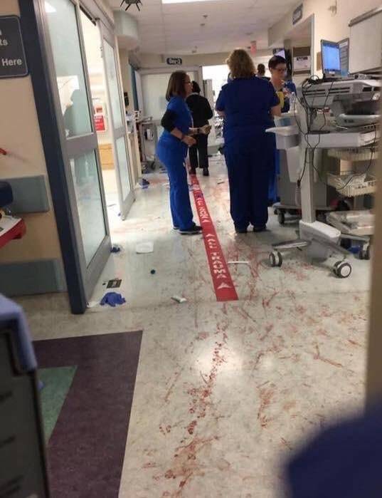 The Sunrise Hospital and Medical Center in Los Vegas on the day following the deadliest mass shooting in modern U.S. history. (Reddit)