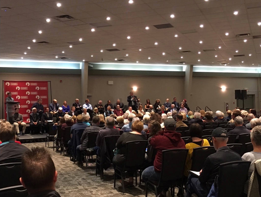 DEBATE - About 250 people were in attendance at the Red Deer Chamber of Commerce municipal election forum Wednesday night at Westerner Park. Erin Fawcett/Red Deer Express