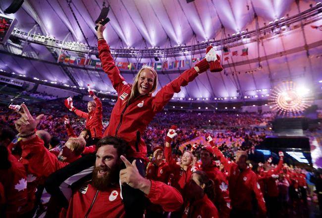 Athletes from Canada march in during the closing ceremony in the Maracana stadium at the 2016 Summer Olympics in Rio de Janeiro, Brazil, on Aug. 21, 2016. THE CANADIAN PRESS/AP, David Goldman.