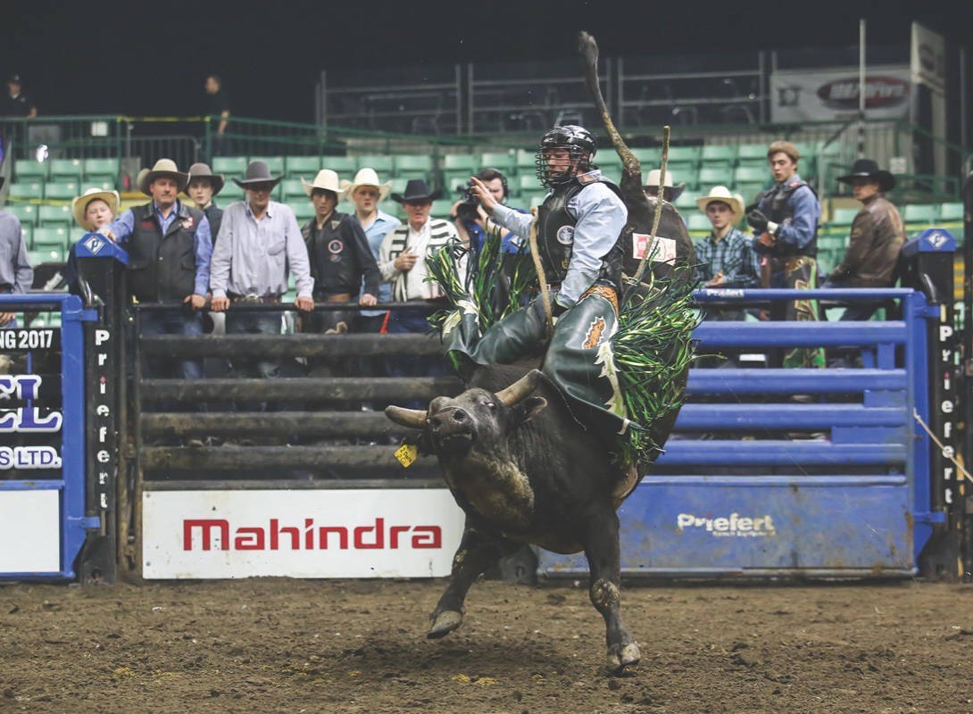 LOOKING AHEAD - Officials with the Red Deer and District Chamber of Commerce and Westerner Park are working on a plan that has the potential to bring the Canadian Finals Rodeo to Red Deer. Pictured here is some rodeo action from the Rebel Energy Services Xtreme Bulls Event at the Centrium last year.                                Red Deer Express/file photo