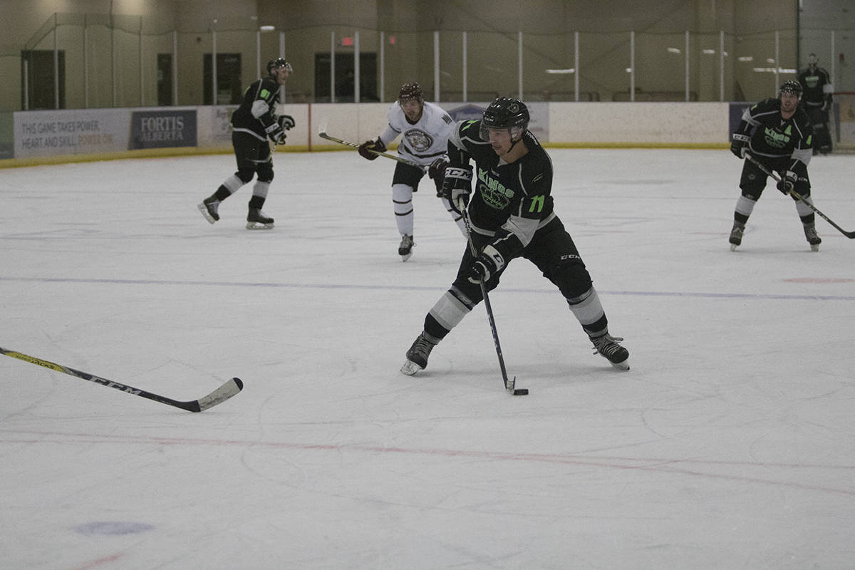 RDC HOCKEY - The Red Deer College Kings were unable to overcome the MacEwan Griffins on Friday night at the Penhold Multiplex, eventually losing xxxx-yyyy. Todd Colin Vaughan/Red Deer Express