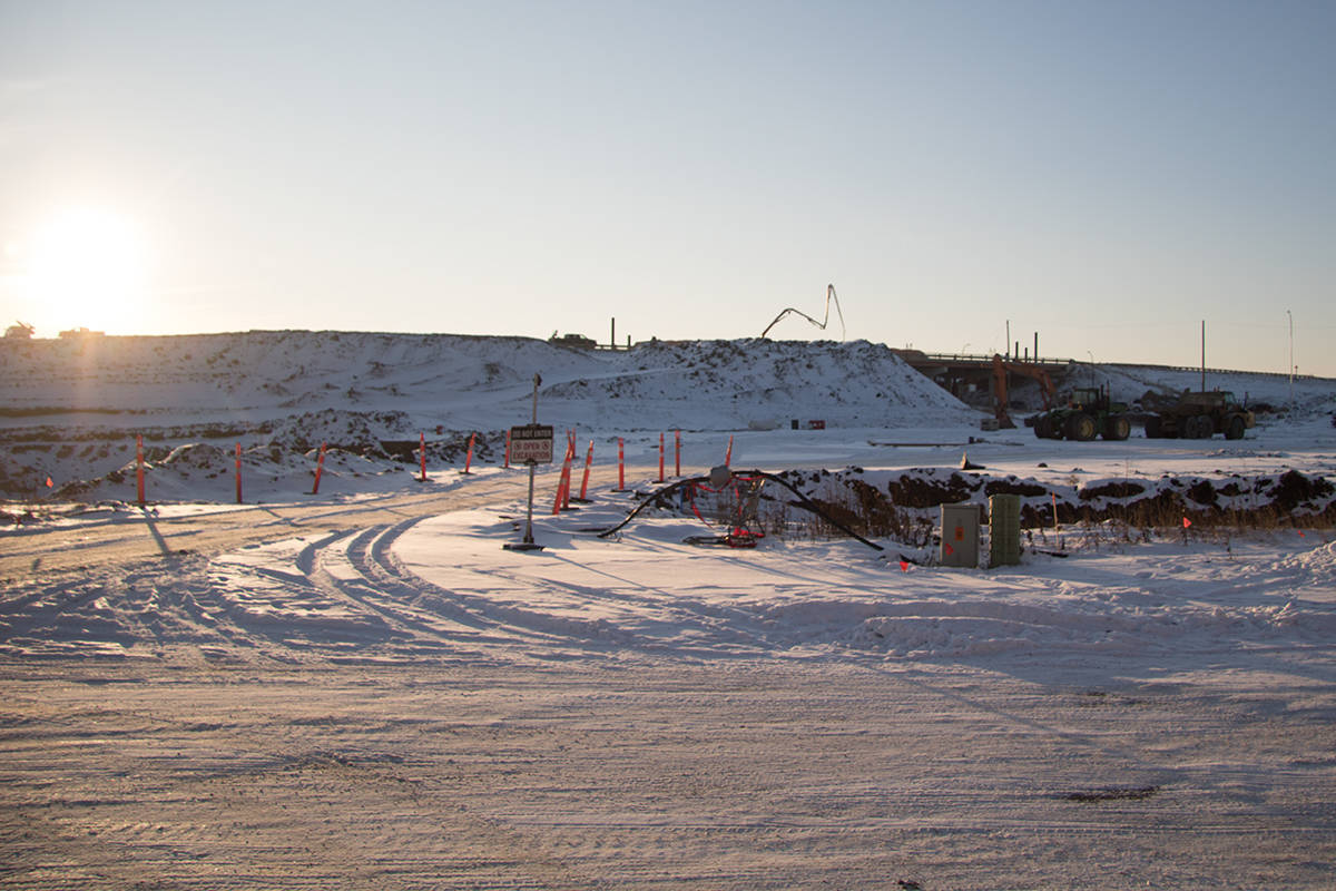 OVERPASS CONSTRUCTION - The QEII Hwy./Gaetz Avenue overpass construction project is on schedule and on budget for a fall 2018 completion. Todd Colin Vaughan/Red Deer Express