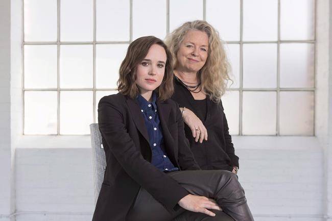 Actor Ellen Page, left, and director Patricia Rozema pose as they promote the film “Into The Forest,” in Toronto on Tuesday, May 31, 2016. (Chris Young/The Canadian Press)