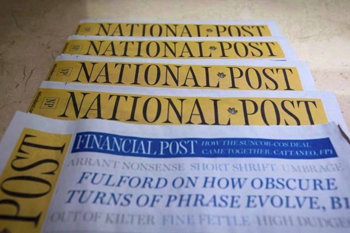 Copies of the Postmedia-owned newspaper National Post. (Darryl Dyck/The Canadian Press)
