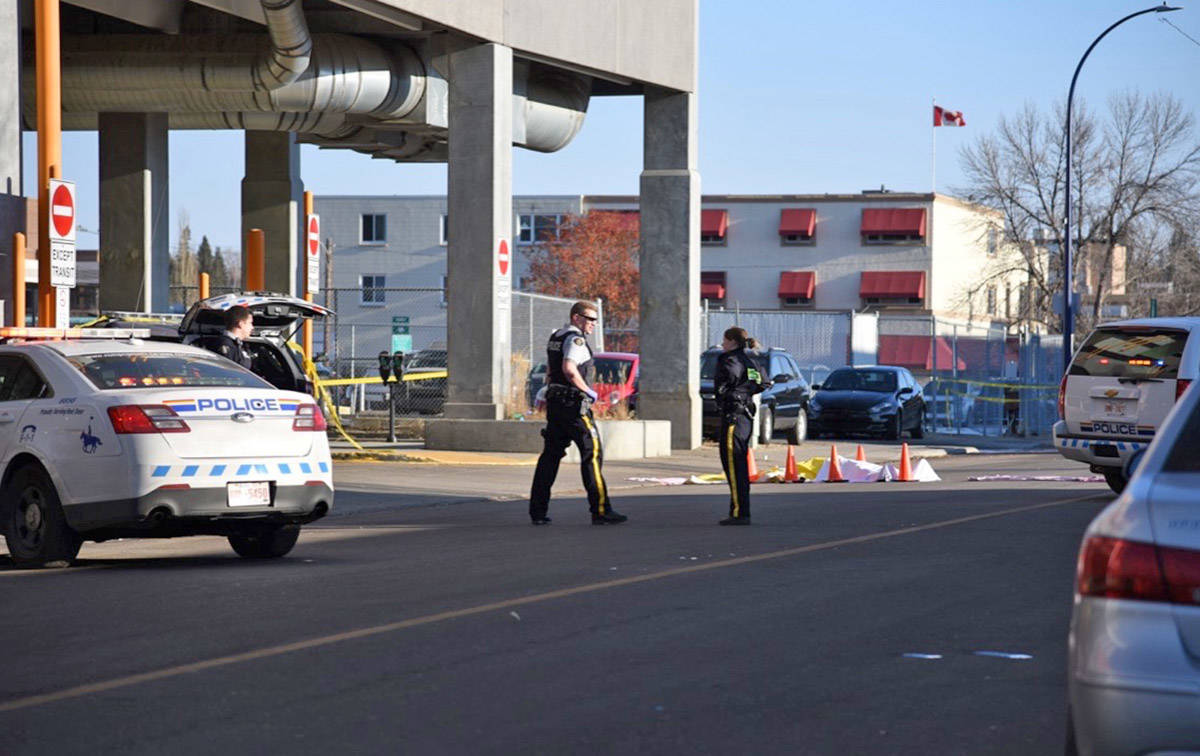 INVESTIGATION - Police investigated a non-suspicious death of a man downtown. Michelle Falk/Red Deer Express