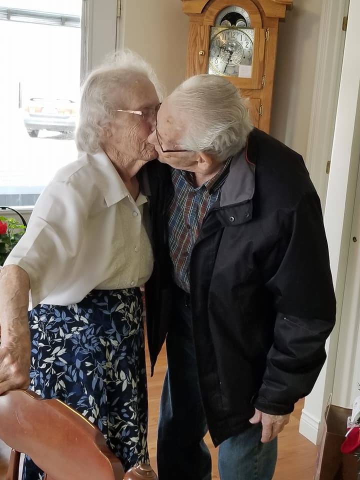 Herbert and Audrey Goodine gave each other a peck on the lips and said goodbye Monday, moments before Herbert was driven to a new care residence about 45 minutes away. (DIANNE GOODINE PHILLIPS/FACEBOOK)