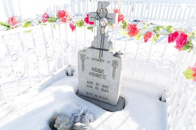 Rose Prince’s final resting place is seen in Fraser Lake, B.C., on Monday, December 11, 2017. THE CANADIAN PRESS/James Doyle