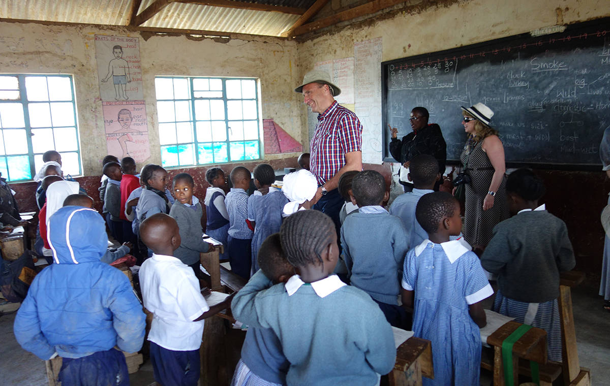 SCHOOL VISITS - Gord Bontje visiting a classroom at Gilgil Primary School. photo submitted
