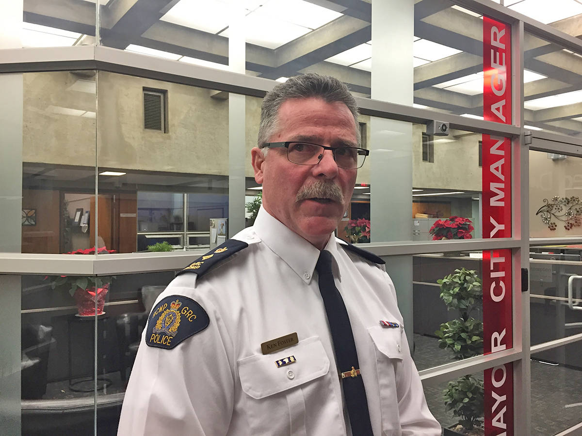 MORE POLICE - Ken Foster of the Red Deer RCMP expresses his excitement in council’s decision to add 10 additional officers. Carlie Connolly/Red Deer Express
