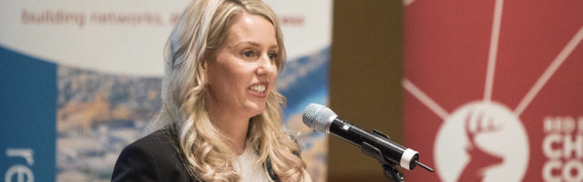 CANNABIS LEGALIZATION - Kristi Pinkney-Hines, occupational health nurse, spoke to members of the Red Deer and Lacombe Chambers regarding the impending legalization of recreational cannabis in Canada. Todd Colin Vaughan/Red Deer Express