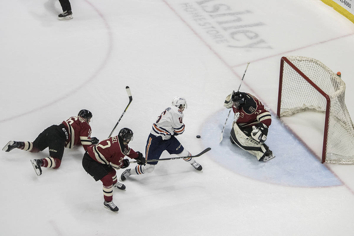 REBELS LOSE - The Kamloops Blazers snuck by the Rebels 3-1 on Jan 20th. The loss was the 13th in a row for Rebels. Todd Colin Vaughan/Red Deer Express