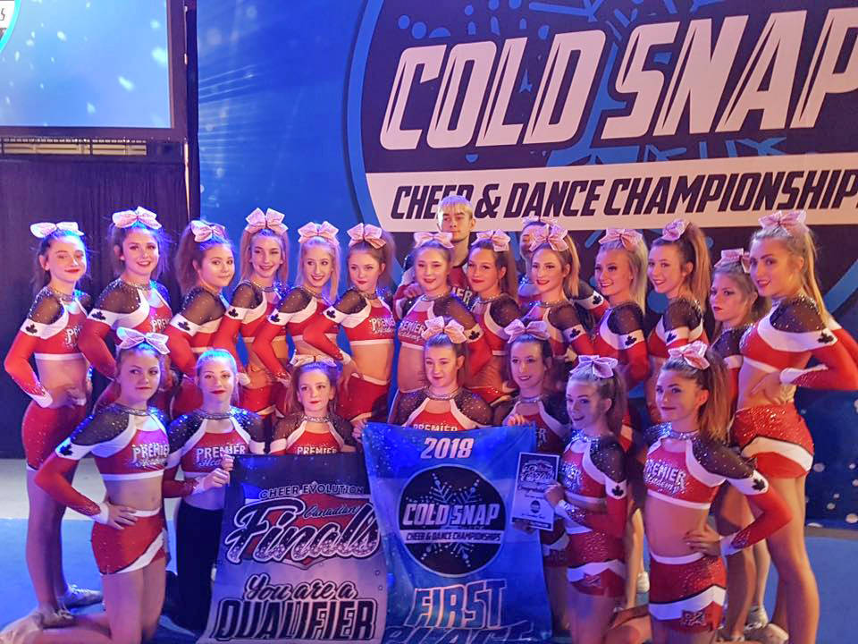 SPREADING CHEER: Premier Academy cheer team wins honour of competing at upcoming Canadian Finals in April. photo submitted