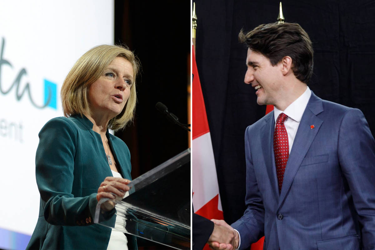 Alberta RCMP have charged a Leduc man with uttering threats on Twitter against Premier Rachel Notley and Prime Minister Justin Trudeau.                                Photos: Government of Alberta Flickr and Justin Trudeau Facebook