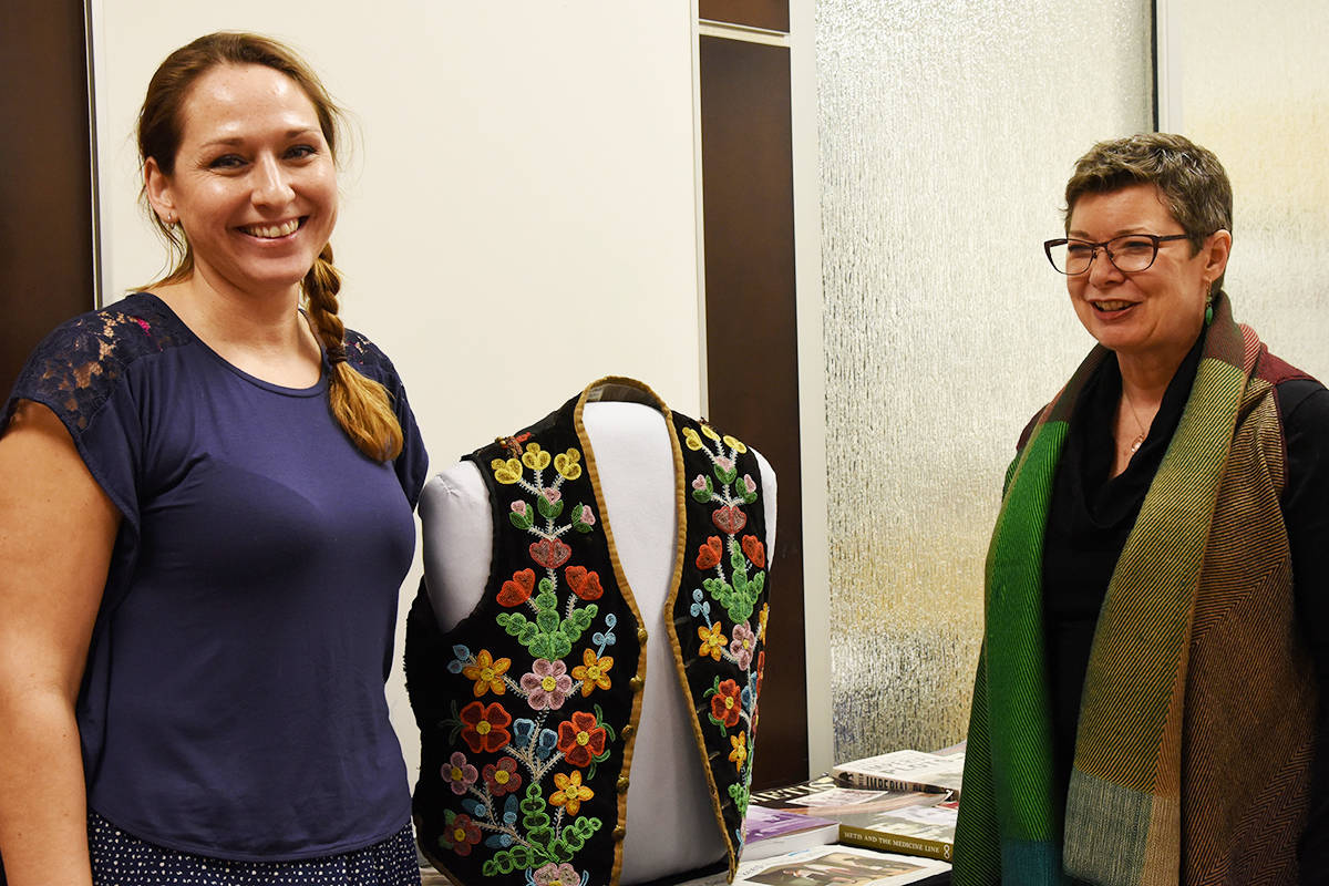 METIS LIASON - Carmen Houl, MAG’s new Metis liason, stands with Lorna Jonson, MAG executive director at community conversation event held at the museum.                                Michelle Falk/Red Deer Express