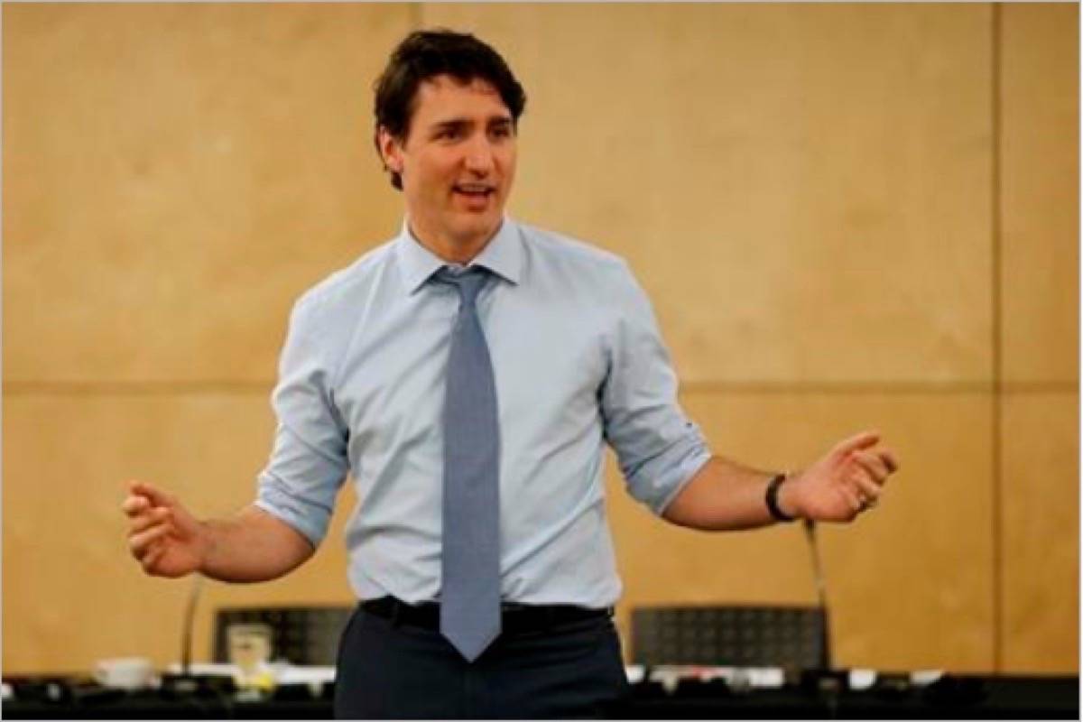 Prime Minister Justin Trudeau speaks at a meeting of the Prime Minister’s Youth Council at Red River College in Winnipeg on Wednesday. (John Woods/The Canadian Press)