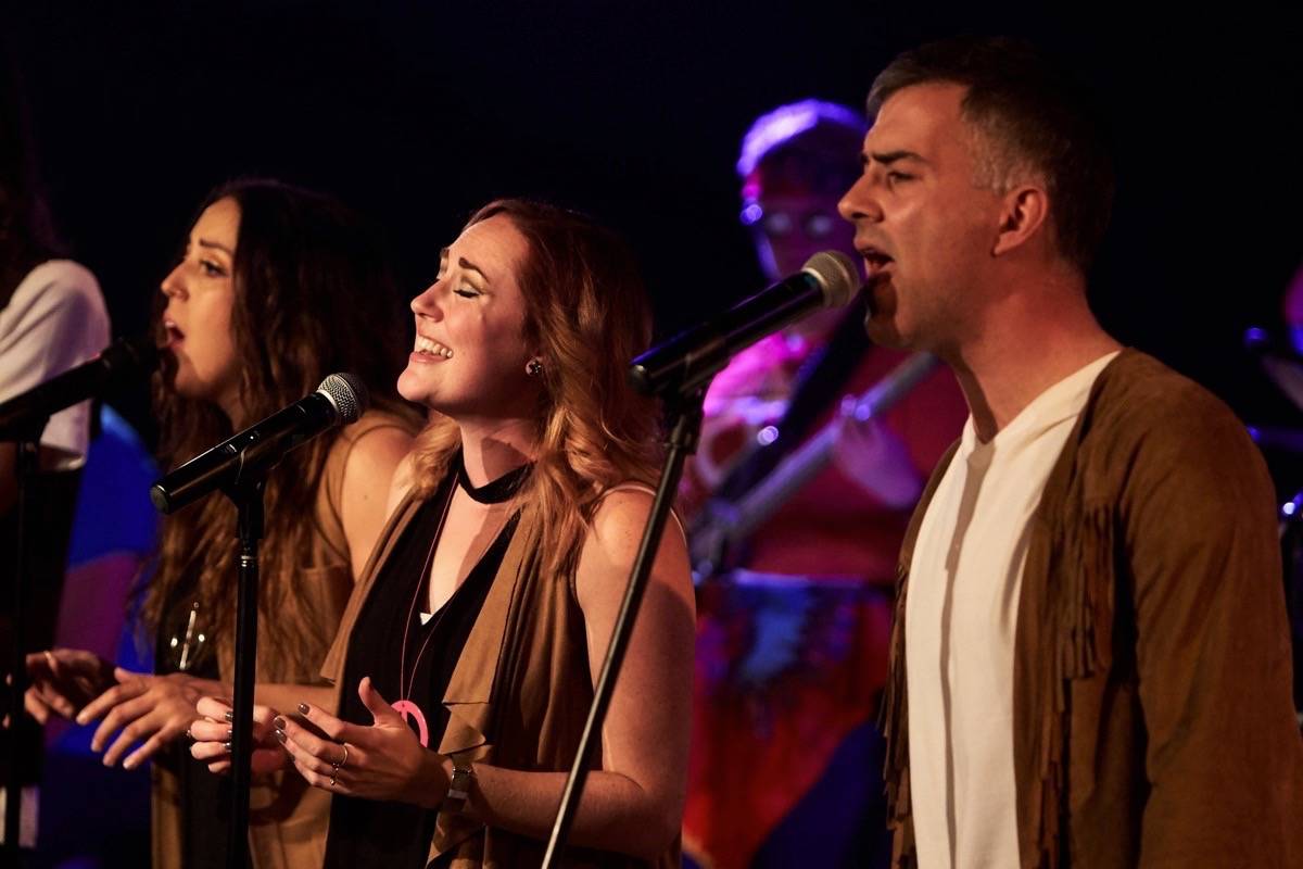 HARMONY - Michelle Colby, Kayla Williams and Ryan Marchant perform in the Time Machine Rock ‘n Roll Revue last fall. A shortened version of this will be a highlight of the The ‘Time Is Muscle Community Cardiac Awareness Dinner and Show’ set to run Feb. 24th at The Krossing. photo submitted