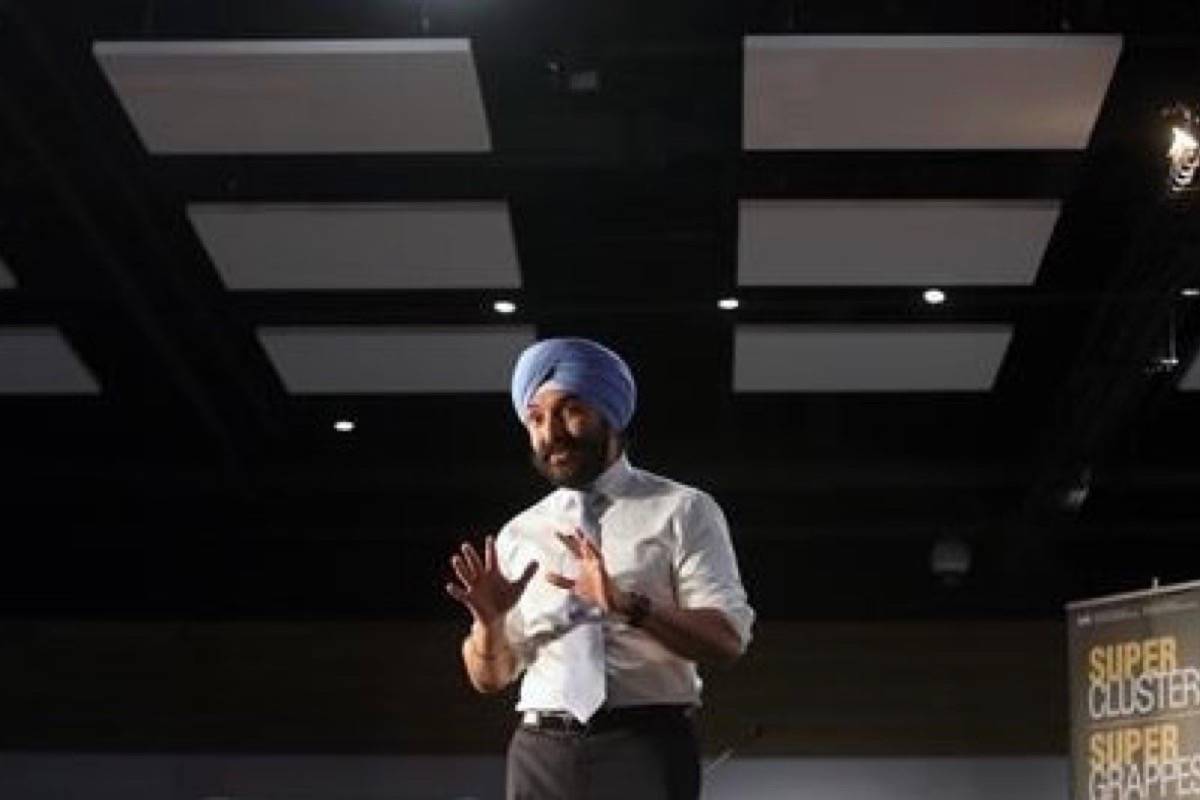 Navdeep Bains, Minister of Innovation, Science and Economic Development, announces proposals under the $950-million Innovation Superclusters Initiative in Ottawa on Thursday. (Fred Chartrand/The Canadian Press)