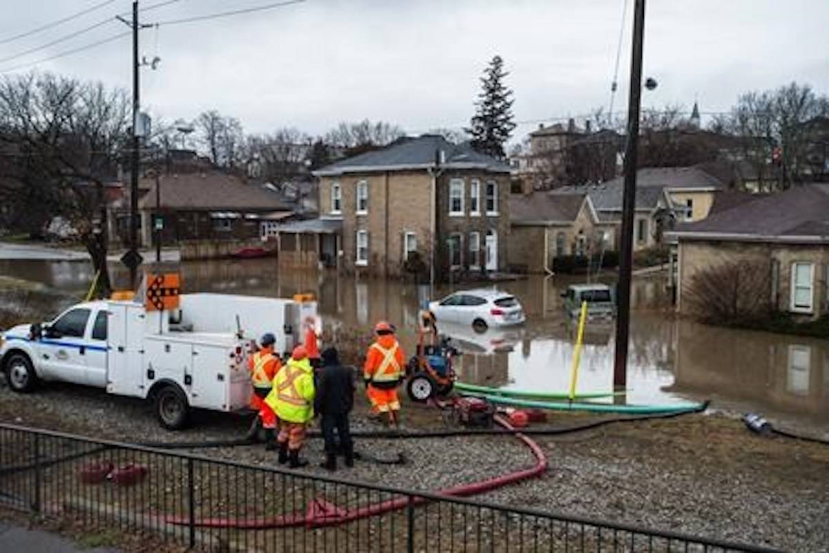 Brantford residents were being evacuated due to flooding along the Grand River after an ice jam upstream of Parkhill Dam sent a surge of water downstream on Wednesday, February 21, 2018. THE CANADIAN PRESS/Aaron Vincent Elkaim