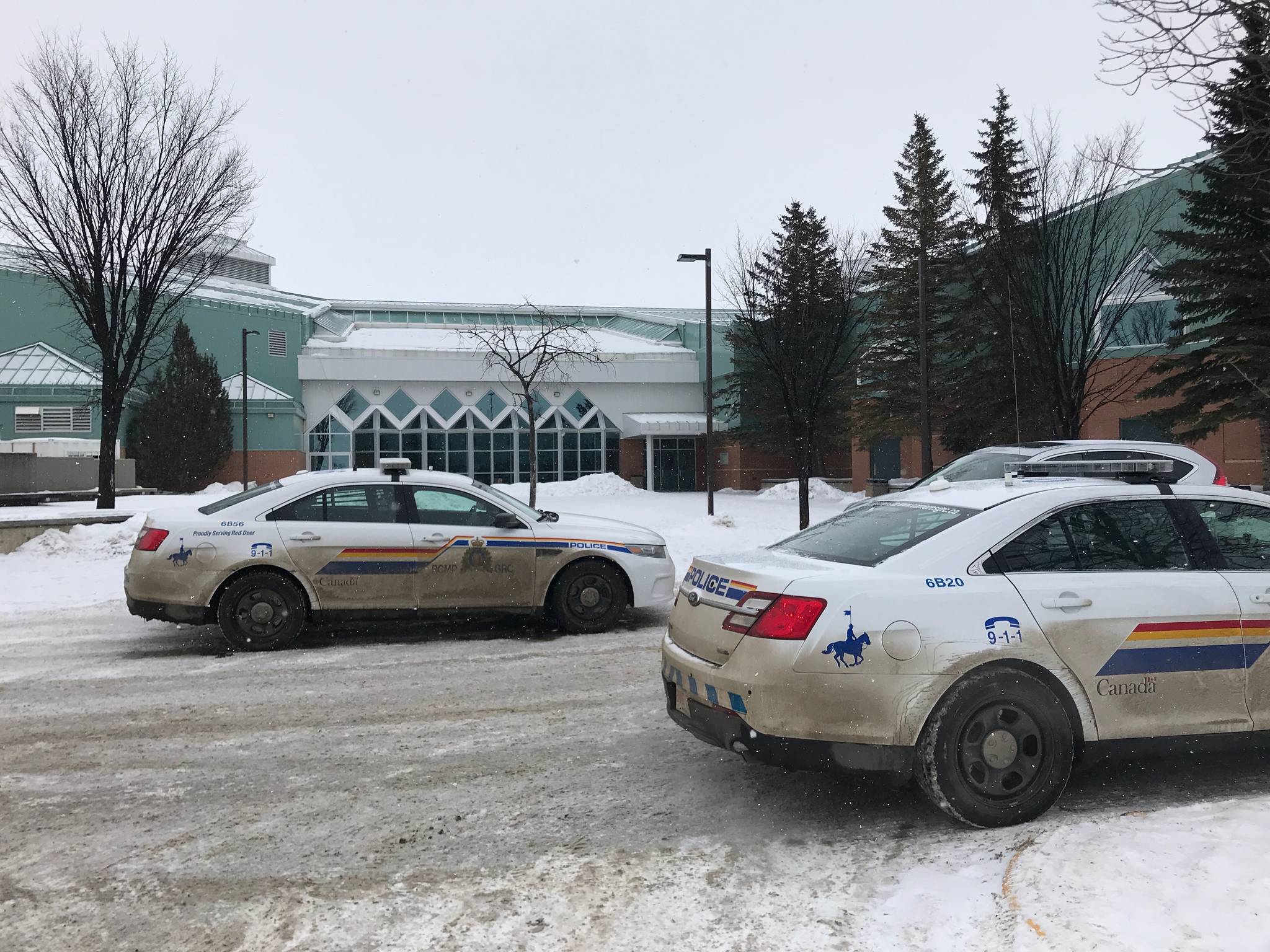 LOCKDOWN - Students and staff at Hunting Hills High School are on lockdown due to a social media threat made towards the school. Todd Colin Vaughan/Red Deer Express
