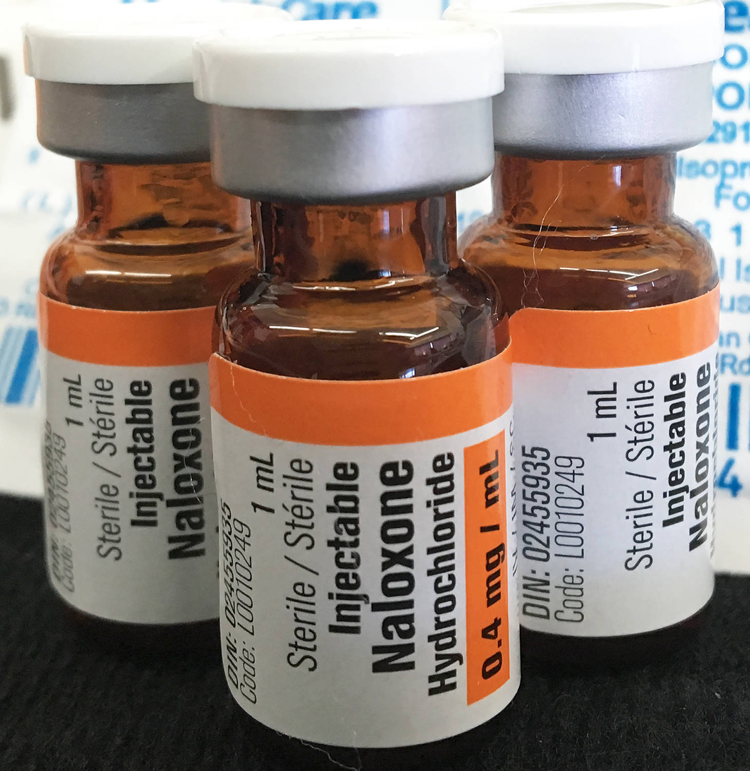 AHS has opened access to the opioid blocker Naloxone kits in an effort to deal with the opioid crisis in Alberta. Individuals can, in addition to pharmacies, go into a local hospital and request the kit with no questions asked and no cost. Photo by Jeffrey Heyden-Kaye