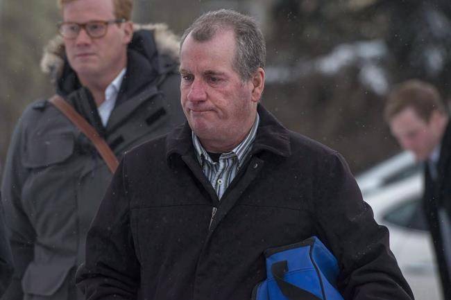 Gerald Stanley enters the Court of Queen’s Bench for the fifth day of his trial in Battleford, Sask., Monday, Feb.5, 2018. (Liam Richards/The Canadian Press)