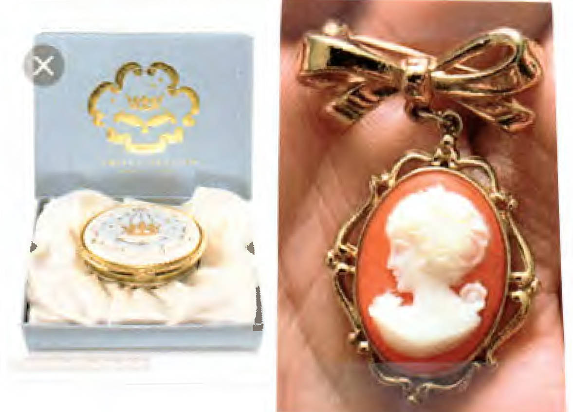 Ponoka RCMP seek the public’s help locating an urn and stolen cremated remains as well as some personal belongings. The item on the left, what appears to be an antique blush box was taken, but its matching cameo/broach (the image on the right) wasn’t. Police hope these items will help locate the stolen documents and cremated remains.                                RCMP photo