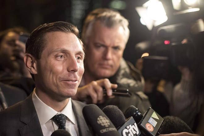 Ontario PC Leadership candidate Patrick Brown leaves the Ontario PC Party Head Offices in Toronto on February 20, 2018. Ontario’s Progressive Conservatives say former leader Patrick Brown will not be eligible to run in the riding he was nominated in for the province’s spring election. THE CANADIAN PRESS/Chris Young